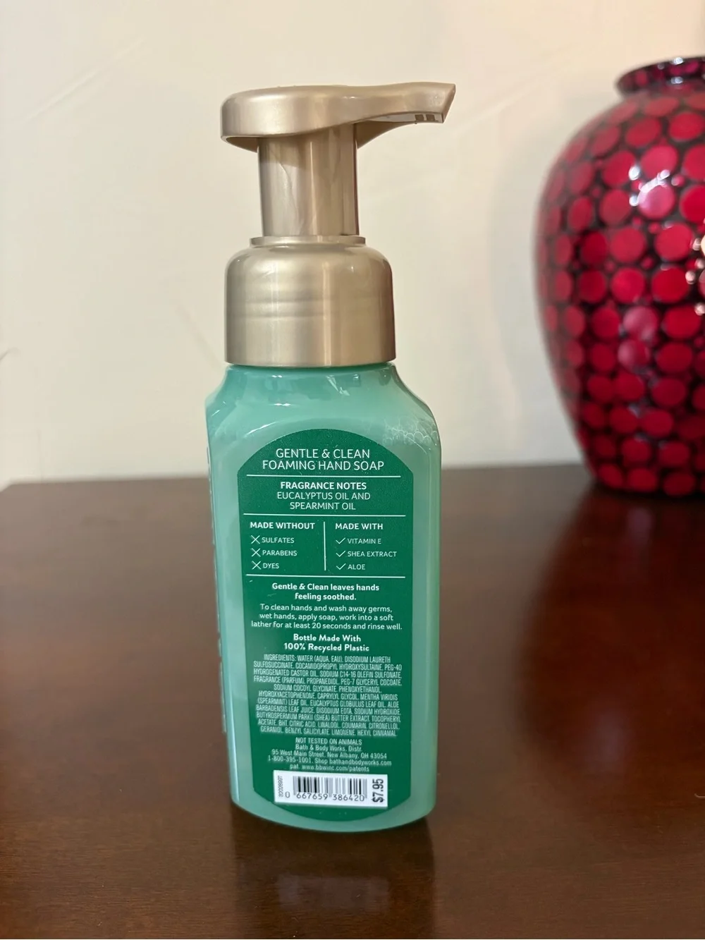 Bath & Body Works Eucalyptus Spearmint Foaming Hand Soap & 3 Wick Candle Set